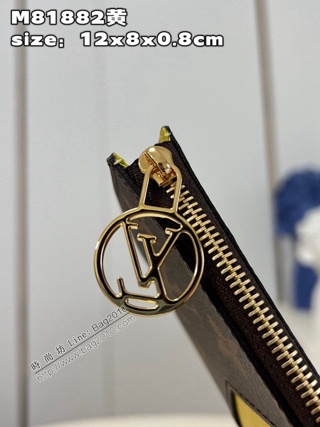 LV專櫃2023新款Romy名片夾 M81882老花黃 路易威登經典男女款零錢卡包 dn1458